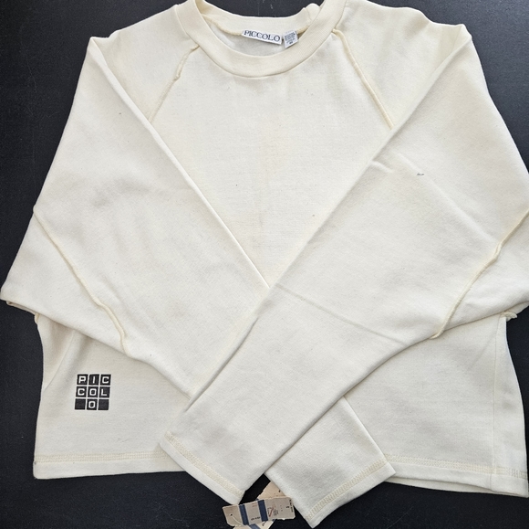 NWT - VTG - Piccolo Cotton Blend Oversize Cropped Sweatshirt - Size M - Picture 4 of 10